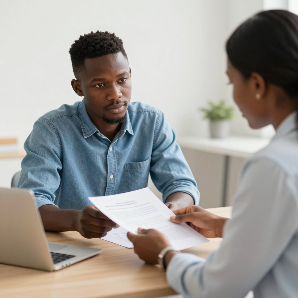 Ghanaian student receiving clear feedback on a research project