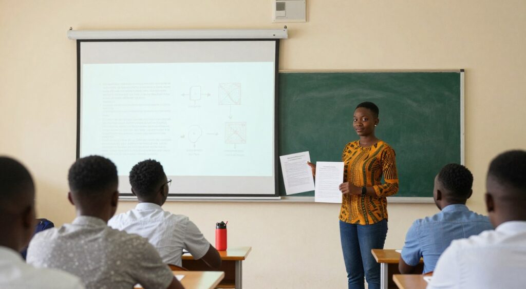 Student preparing an honest thesis presentation after academic support